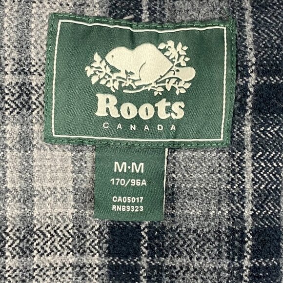 Roots Women's Dark Grey Plaid Button Up Long Sleeve Flannel Shirt US M - Picture 6 of 8